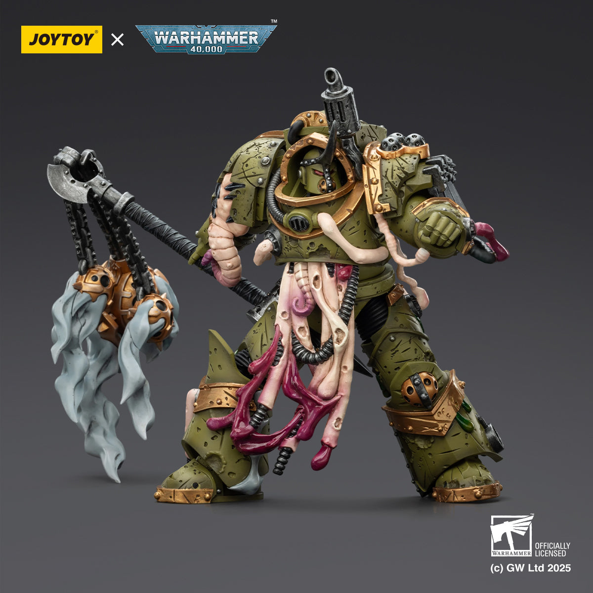 JOYTOY  Warhammer 40,000  Scale：1/18  Death Guard Blightlord Terminator 2 with Flail of Corruption