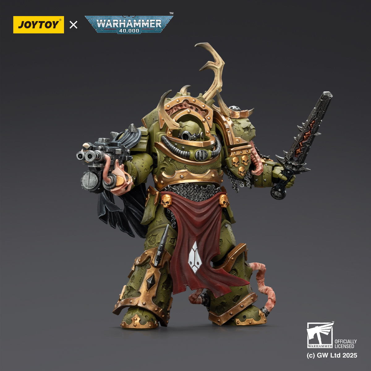 JOYTOY  Warhammer 40,000   Scale：1/18   Death Guard Blightlord Terminator 3 with Combi-bolter and Bubotic Blade