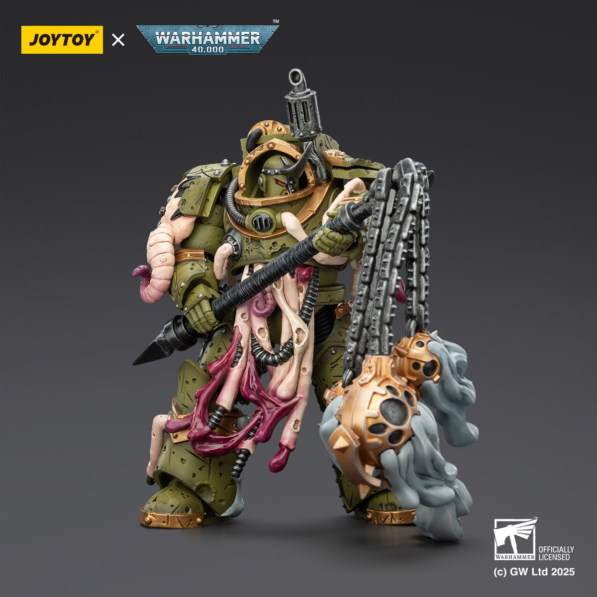 JOYTOY  Warhammer 40,000  Scale：1/18  Death Guard Blightlord Terminator 2 with Flail of Corruption