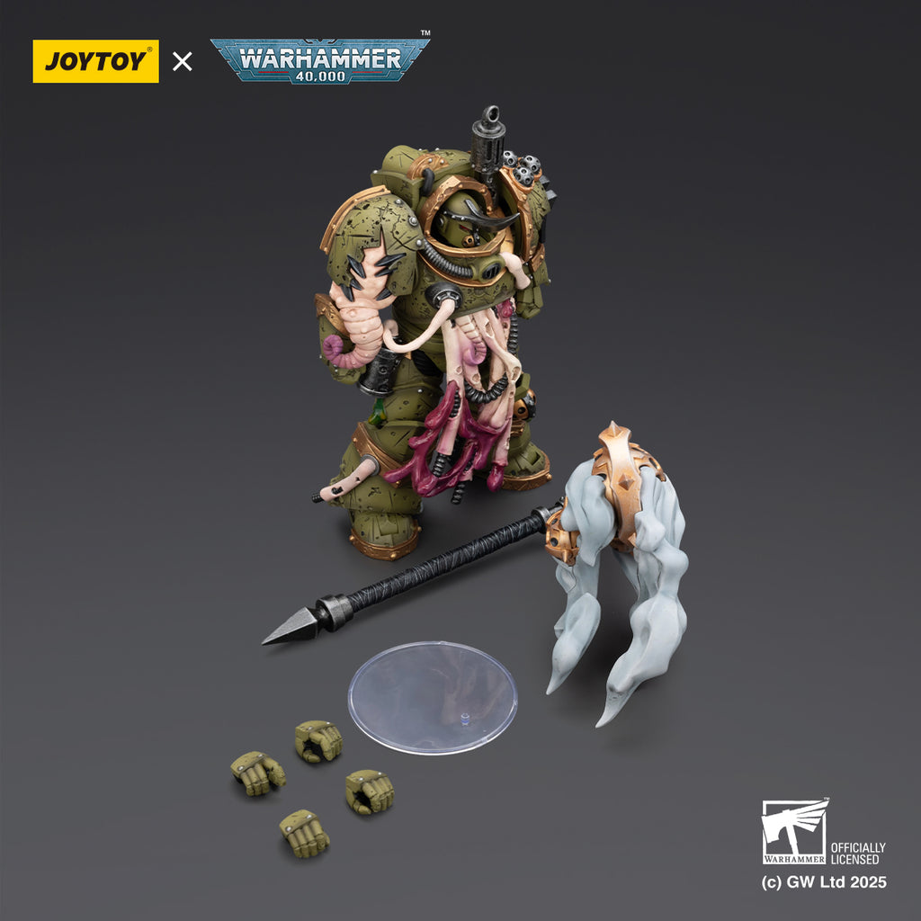 JOYTOY  Warhammer 40,000  Scale：1/18  Death Guard Blightlord Terminator 2 with Flail of Corruption