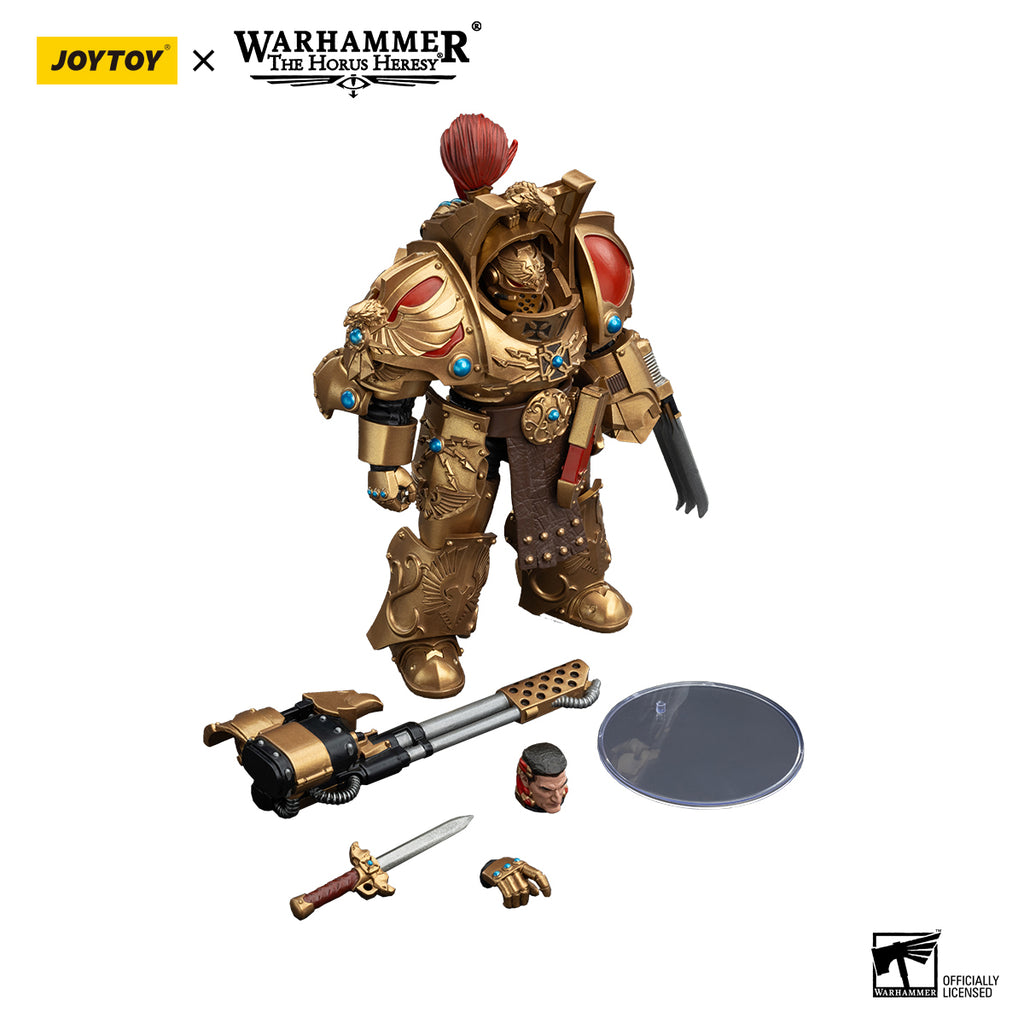JOYTOY  Warhammer The Horus Heresy  Scale：1/18   Legio Custodes Aquilon Terminator Squad Aquilon with Infernus Firepike