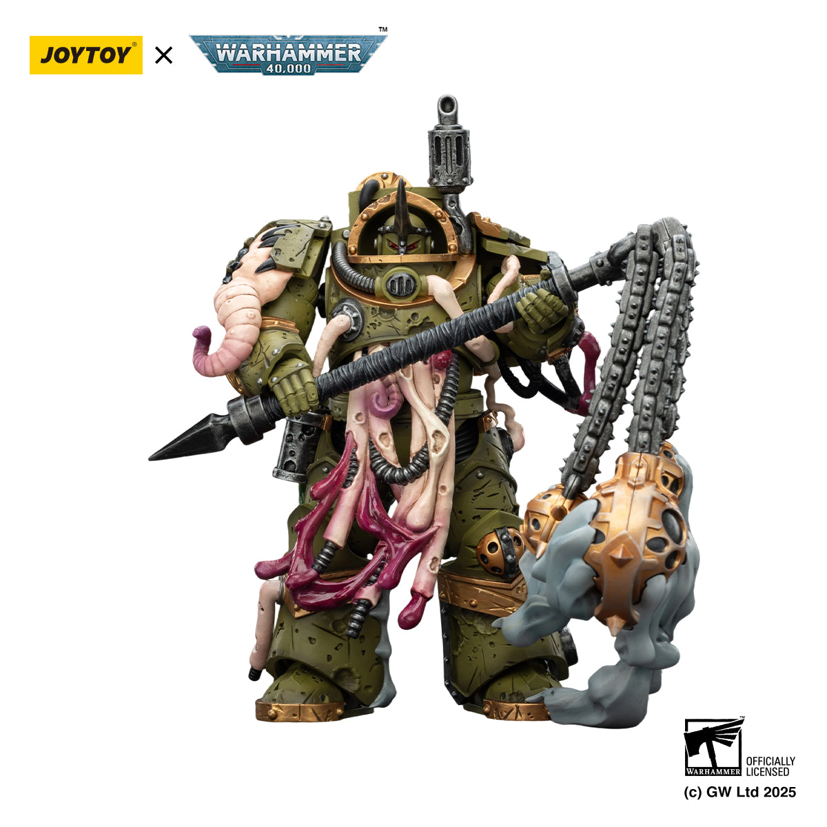 JOYTOY  Warhammer 40,000  Scale：1/18  Death Guard Blightlord Terminator 2 with Flail of Corruption