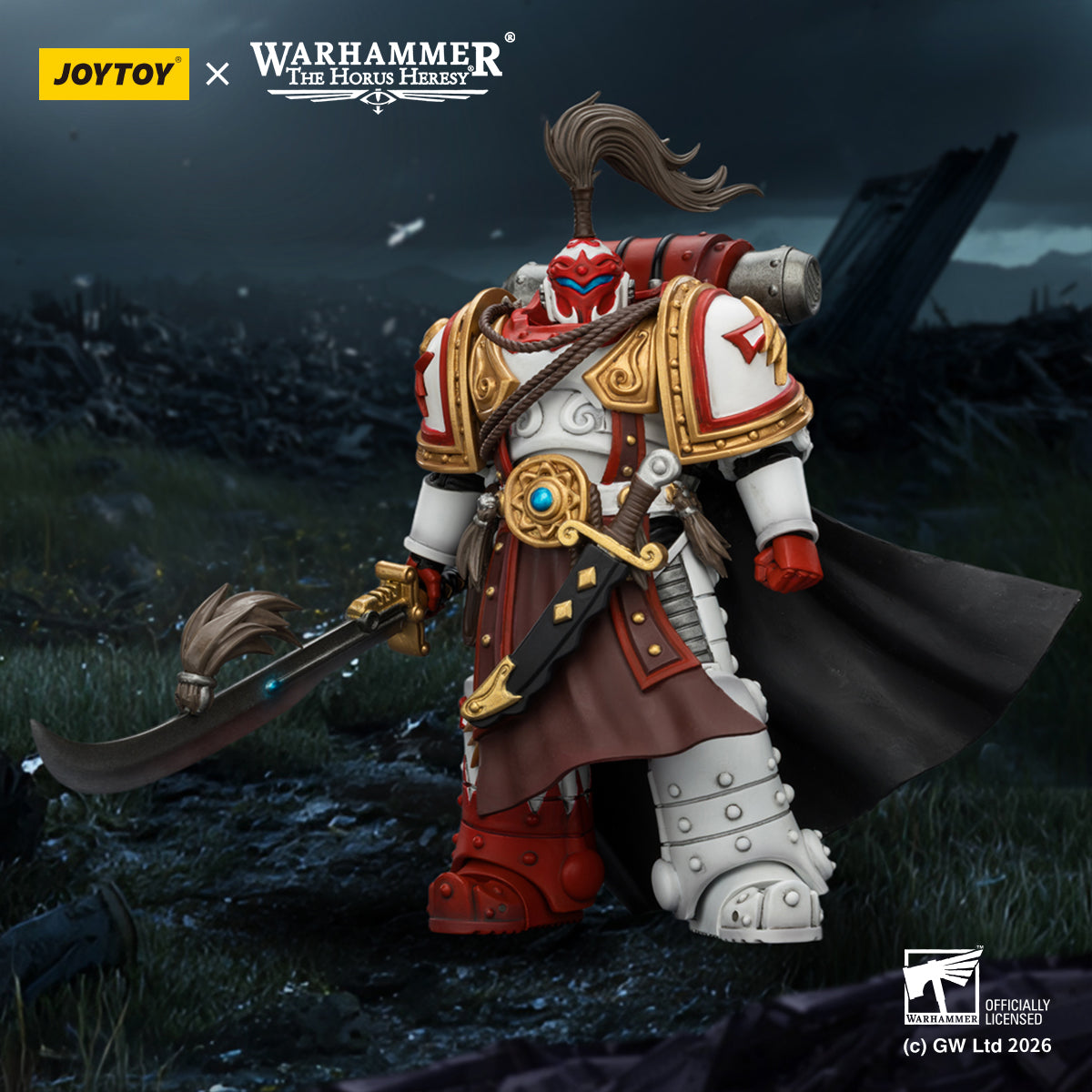 Pre-order JOYTOY White Scars Hibou Khan, Seeker of Atonement, with powersword’‘The Breath of theStorm