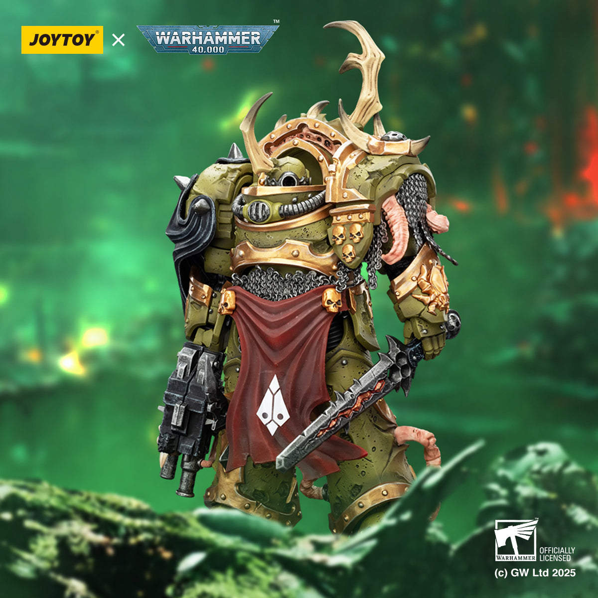 JOYTOY  Warhammer 40,000   Scale：1/18   Death Guard Blightlord Terminator 3 with Combi-bolter and Bubotic Blade