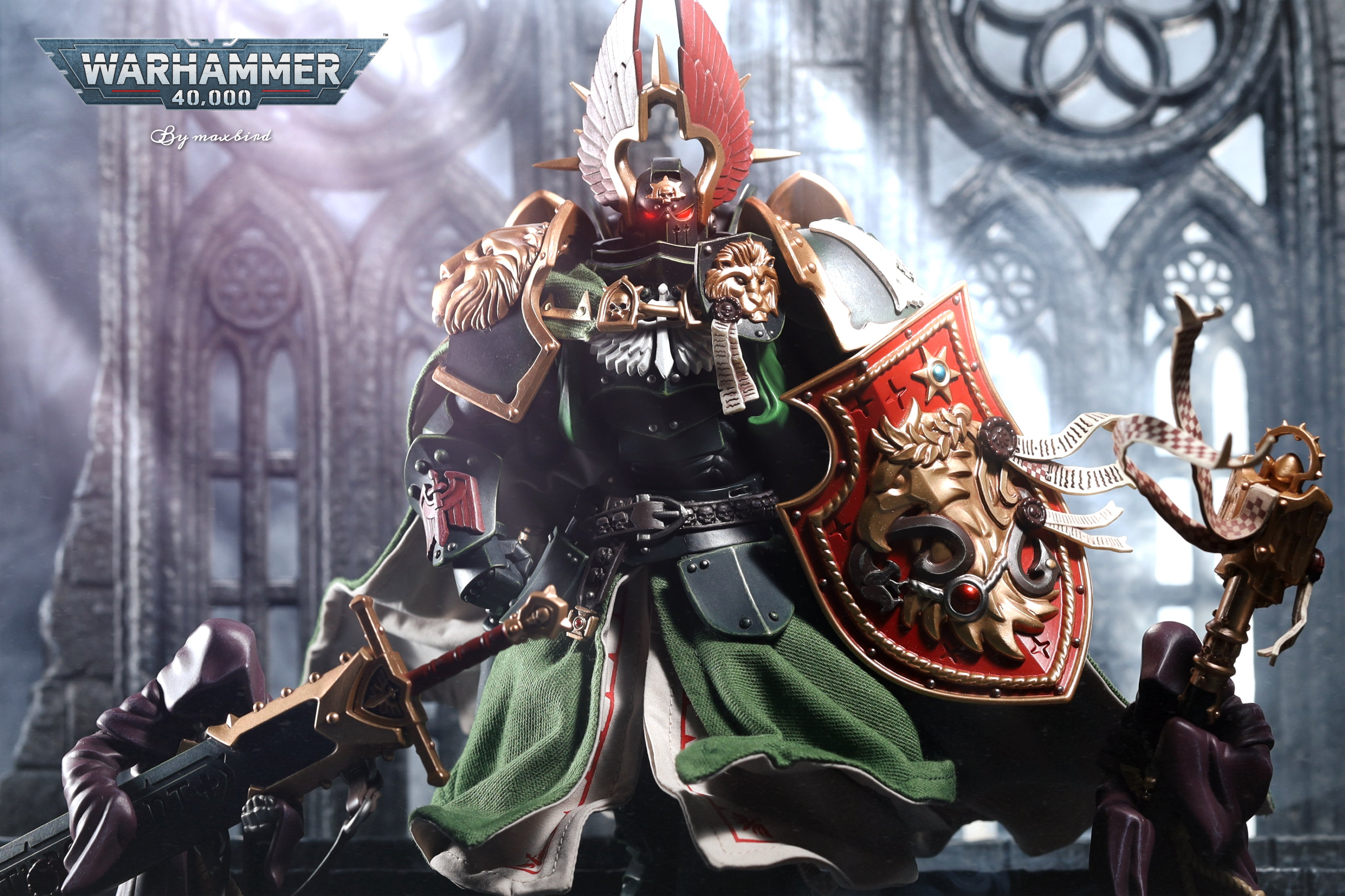 JOYTOY Warhammer 40K Dark Angels Lion Primarch High Master El Zhansen Action Figure Model Cloak Accessory Collectible