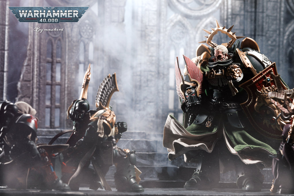 JOYTOY Warhammer 40K Dark Angels Lion Primarch High Master El Zhansen Action Figure Model Cloak Accessory Collectible