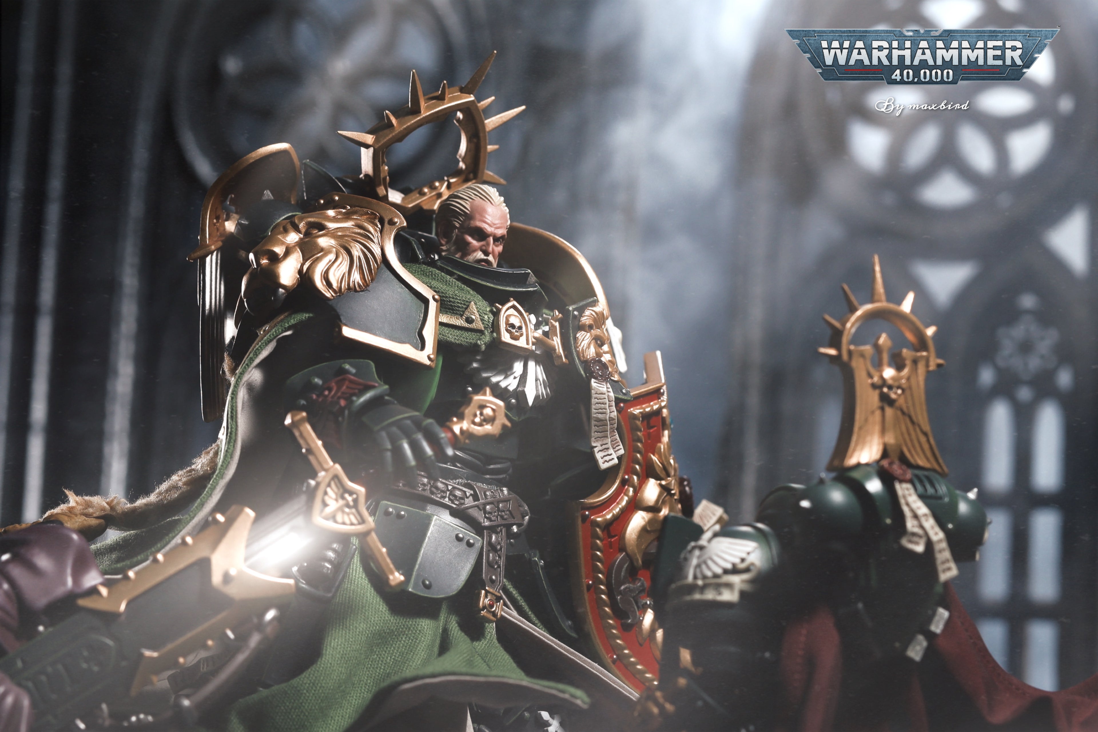 JOYTOY Warhammer 40K Dark Angels Lion Primarch High Master El Zhansen Action Figure Model Cloak Accessory Collectible