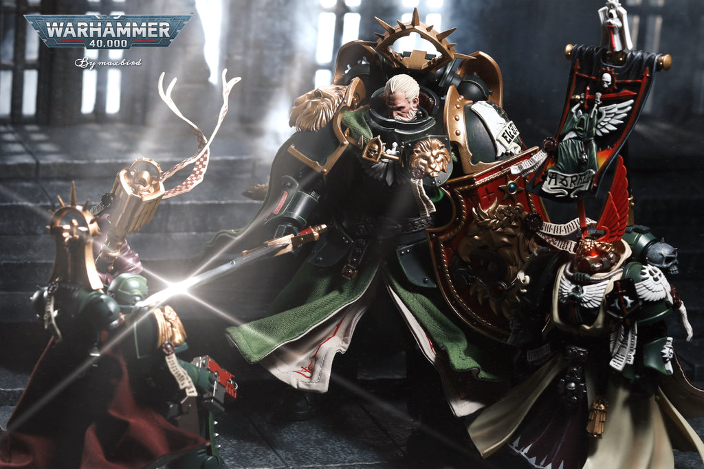 JOYTOY Warhammer 40K Dark Angels Lion Primarch High Master El Zhansen Action Figure Model Cloak Accessory Collectible