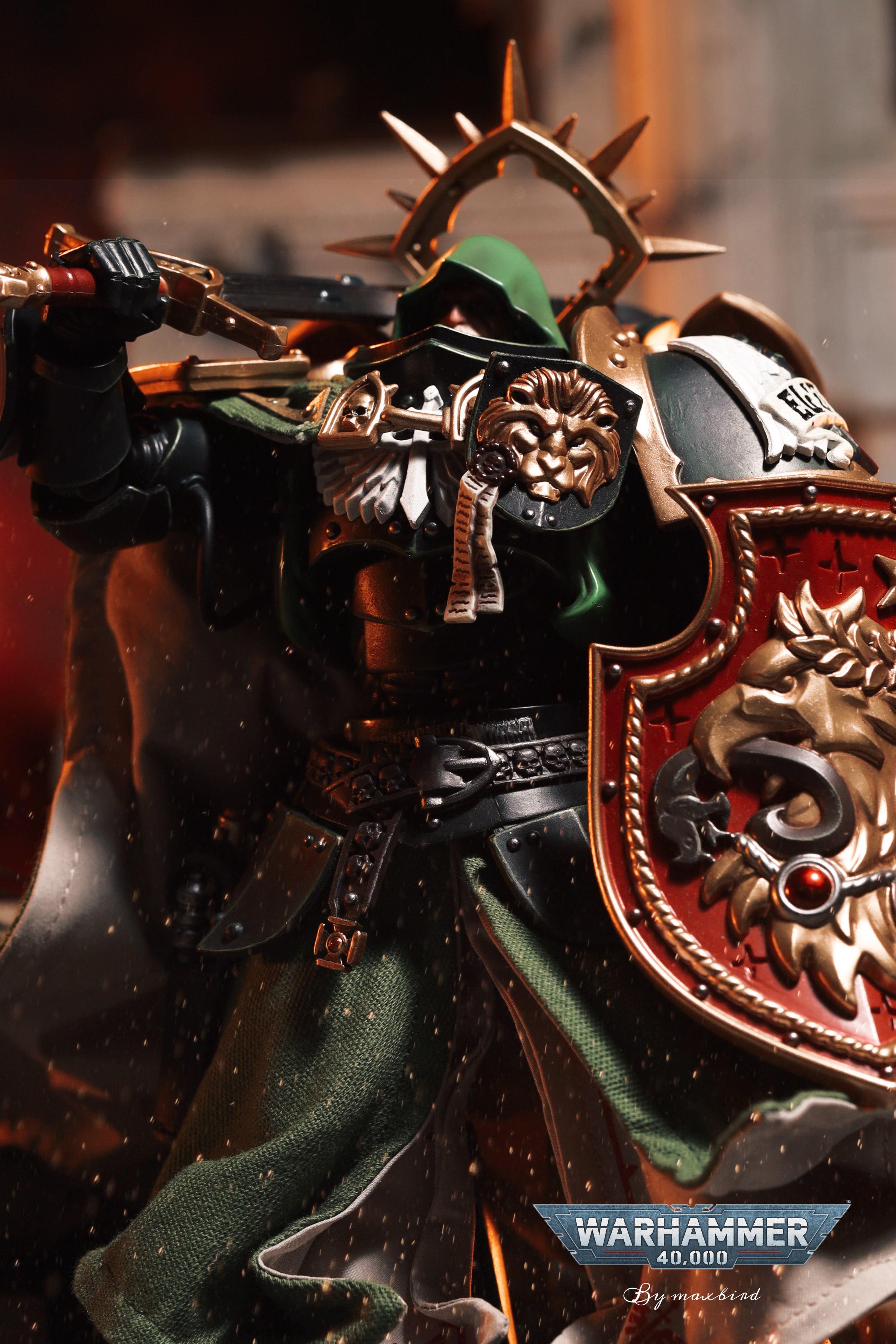 JOYTOY Warhammer 40K Dark Angels Lion Primarch High Master El Zhansen Action Figure Model Cloak Accessory Collectible