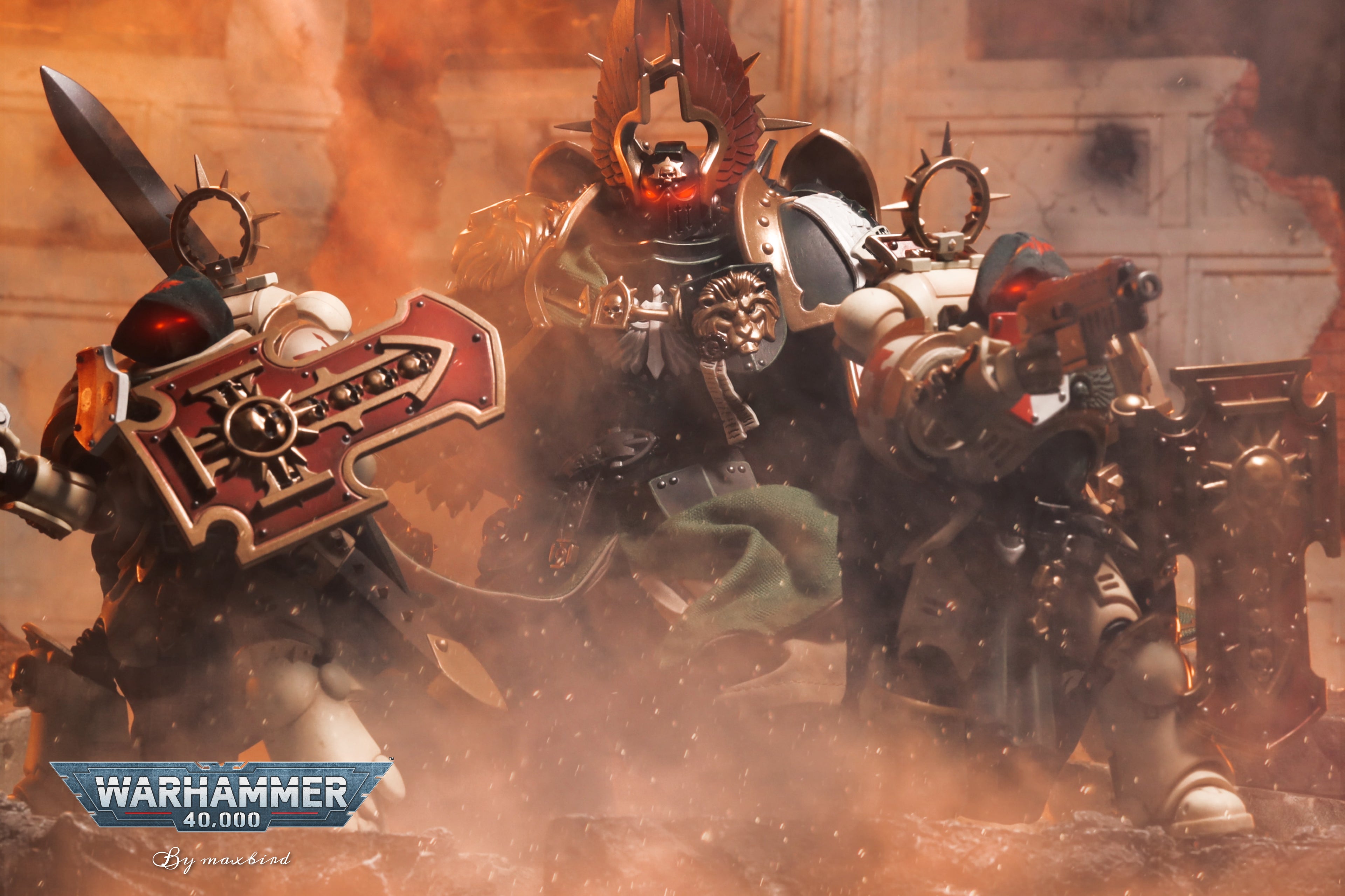 JOYTOY Warhammer 40K Dark Angels Lion Primarch High Master El Zhansen Action Figure Model Cloak Accessory Collectible