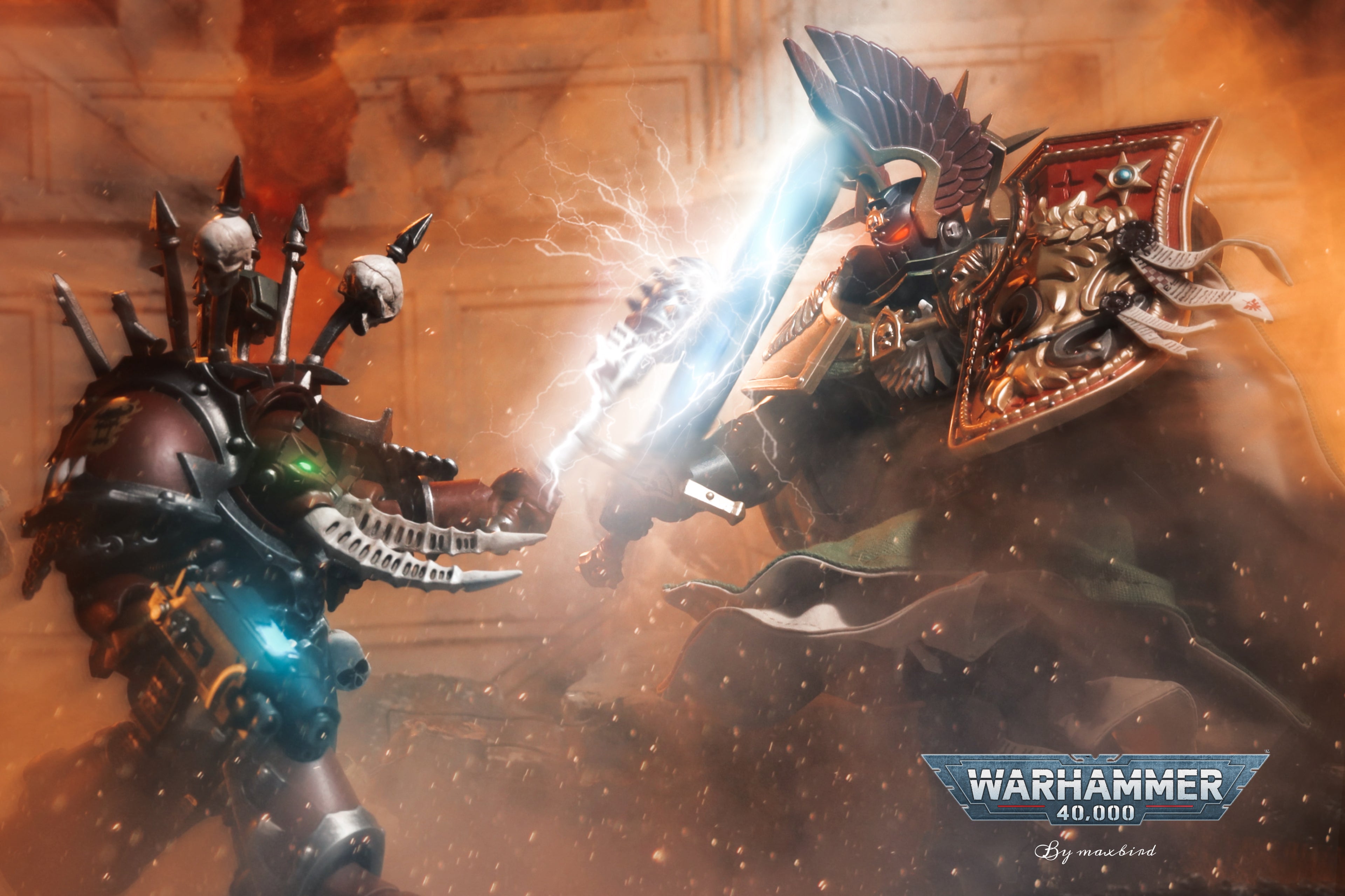 JOYTOY Warhammer 40K Dark Angels Lion Primarch High Master El Zhansen Action Figure Model Cloak Accessory Collectible