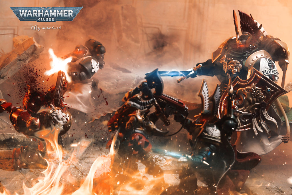 JOYTOY Warhammer 40K Dark Angels Lion Primarch High Master El Zhansen Action Figure Model Cloak Accessory Collectible