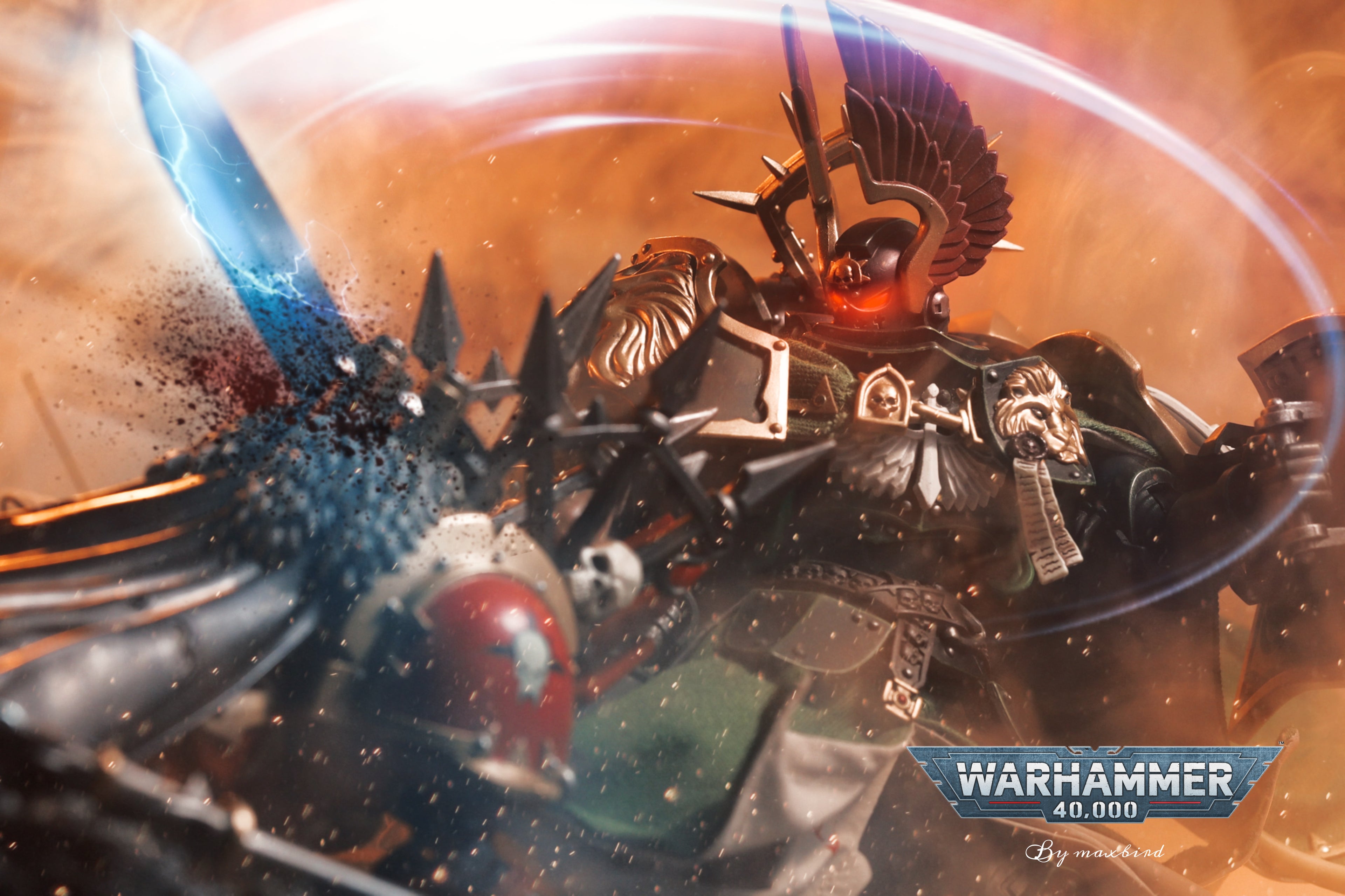 JOYTOY Warhammer 40K Dark Angels Lion Primarch High Master El Zhansen Action Figure Model Cloak Accessory Collectible