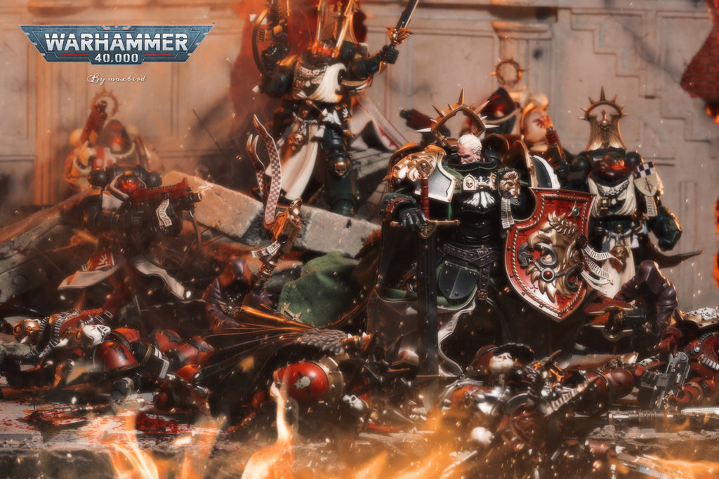 JOYTOY Warhammer 40K Dark Angels Lion Primarch High Master El Zhansen Action Figure Model Cloak Accessory Collectible