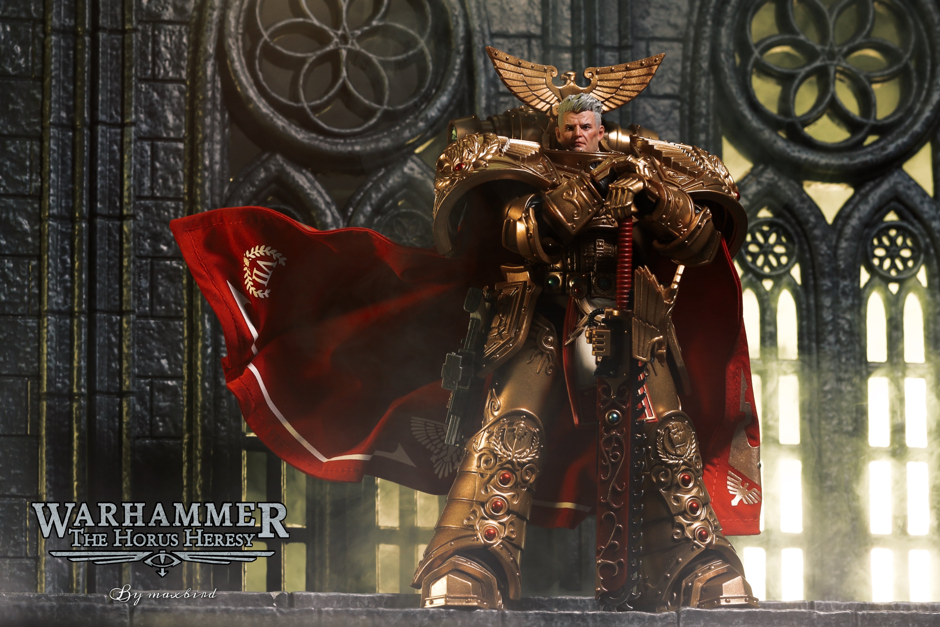 JOYTOY Warhammer 30K Imperial Fists Rogal Dorn VII Legion Primarch Action Figure Model Cloak Accessory Collectible