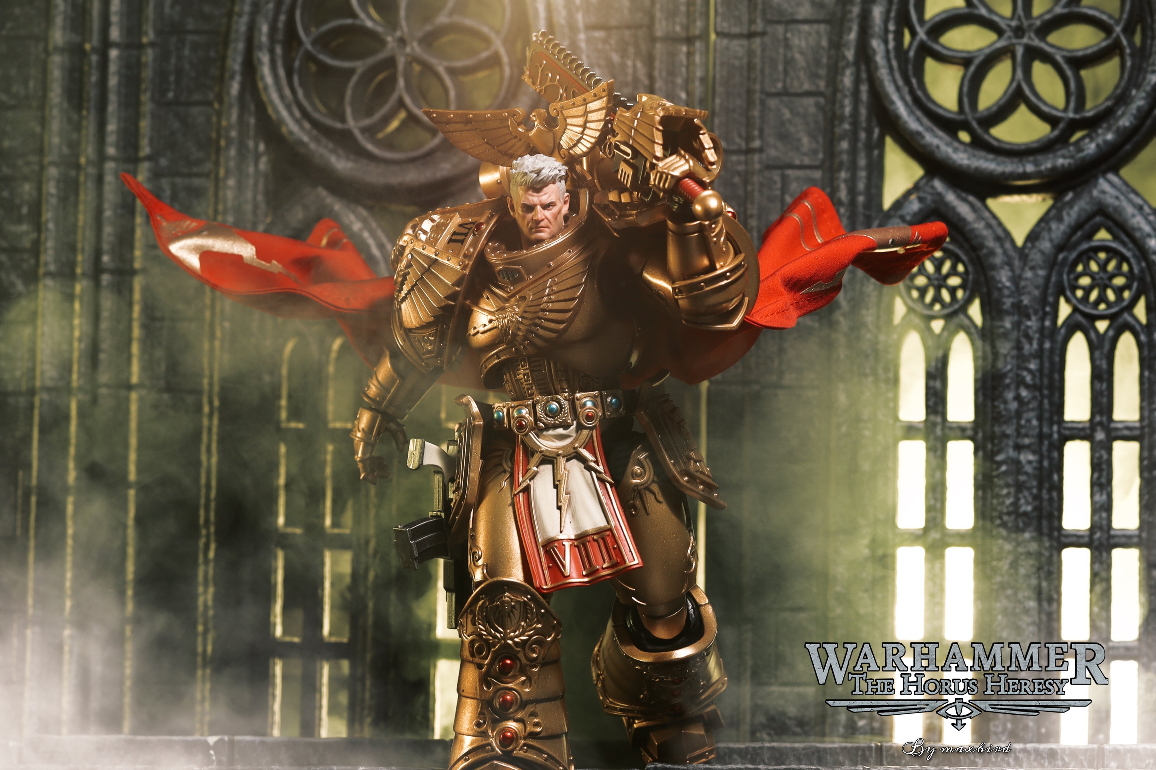 JOYTOY Warhammer 30K Imperial Fists Rogal Dorn VII Legion Primarch Action Figure Model Cloak Accessory Collectible