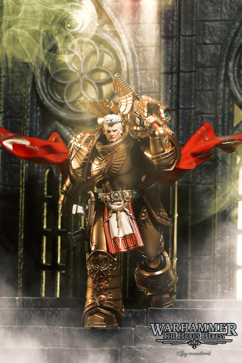 JOYTOY Warhammer 30K Imperial Fists Rogal Dorn VII Legion Primarch Action Figure Model Cloak Accessory Collectible