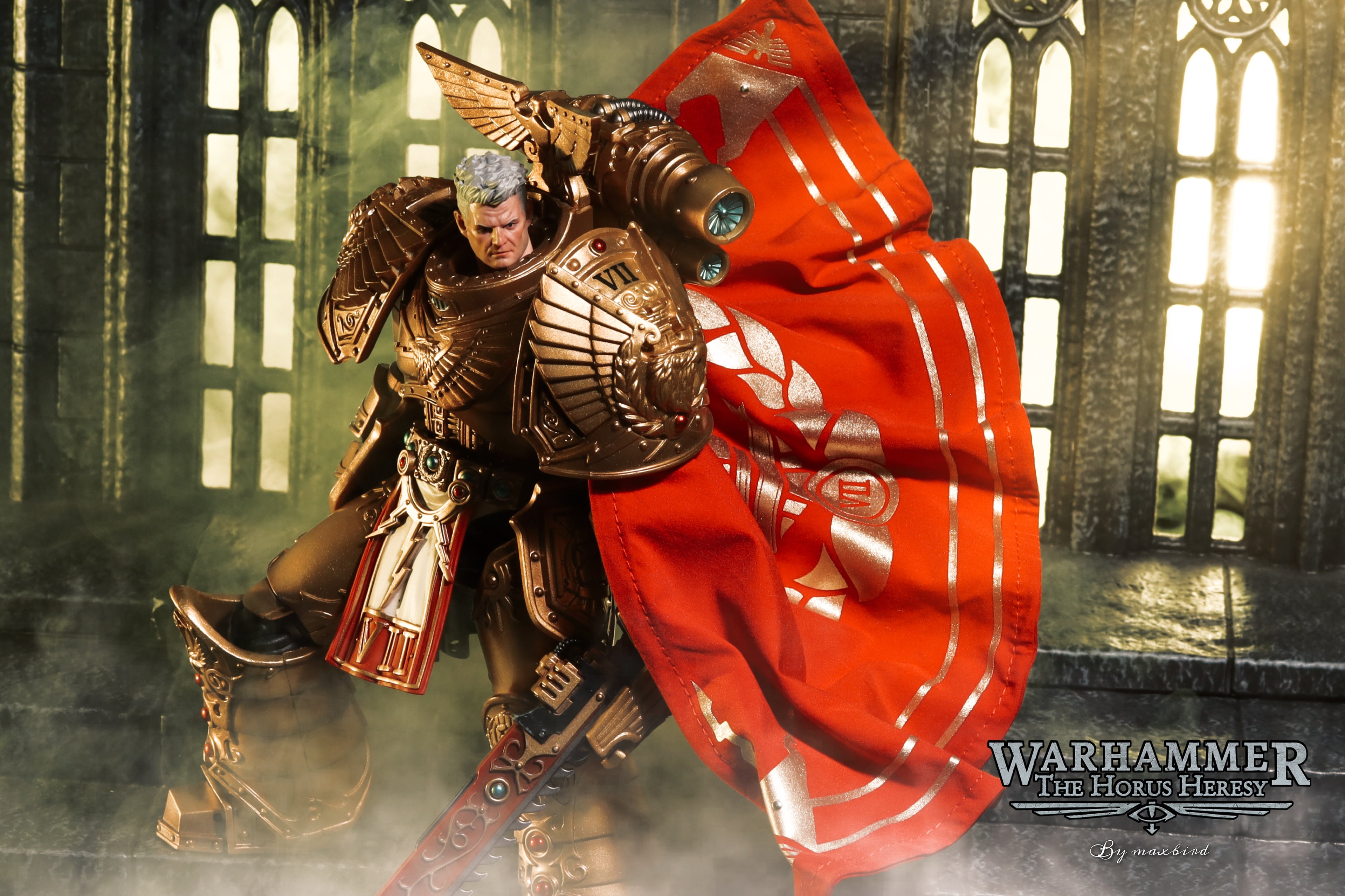 JOYTOY Warhammer 30K Imperial Fists Rogal Dorn VII Legion Primarch Action Figure Model Cloak Accessory Collectible