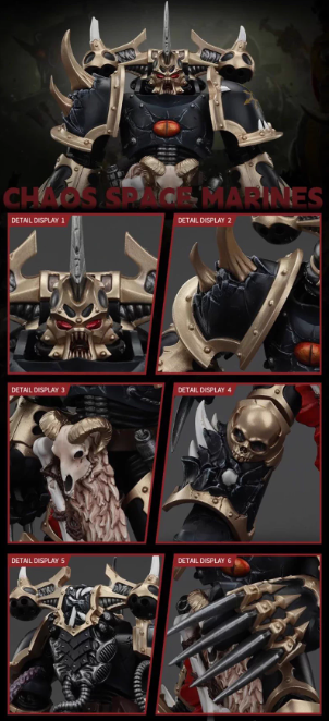 JOYTOY    Warhammer 40,000   Scale：1/18    Chaos Space Marines Black Legion Chosen with Lightning Claws