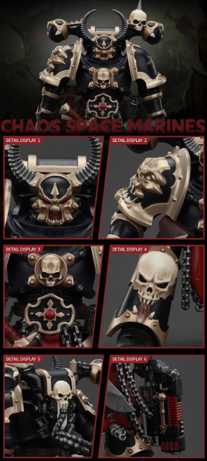 JOYTOY   Warhammer 40,000   Scale：1/18   Chaos Space Marines Black Legion Chosen with Combi-melta and chainsword