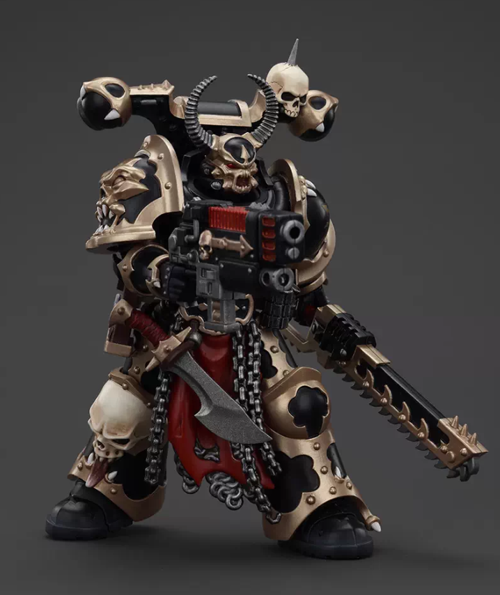 JOYTOY   Warhammer 40,000   Scale：1/18   Chaos Space Marines Black Legion Chosen with Combi-melta and chainsword