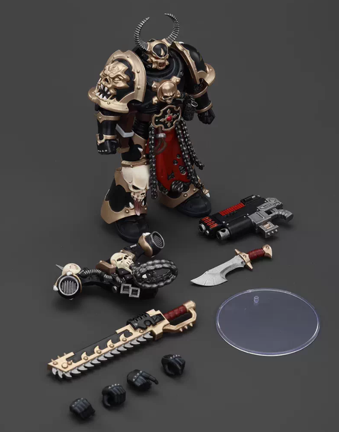 JOYTOY   Warhammer 40,000   Scale：1/18   Chaos Space Marines Black Legion Chosen with Combi-melta and chainsword