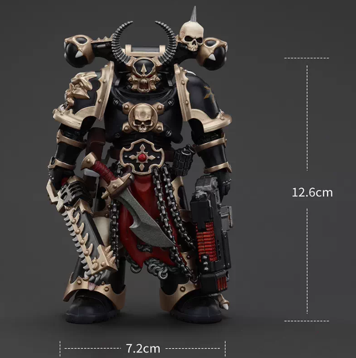 JOYTOY   Warhammer 40,000   Scale：1/18   Chaos Space Marines Black Legion Chosen with Combi-melta and chainsword