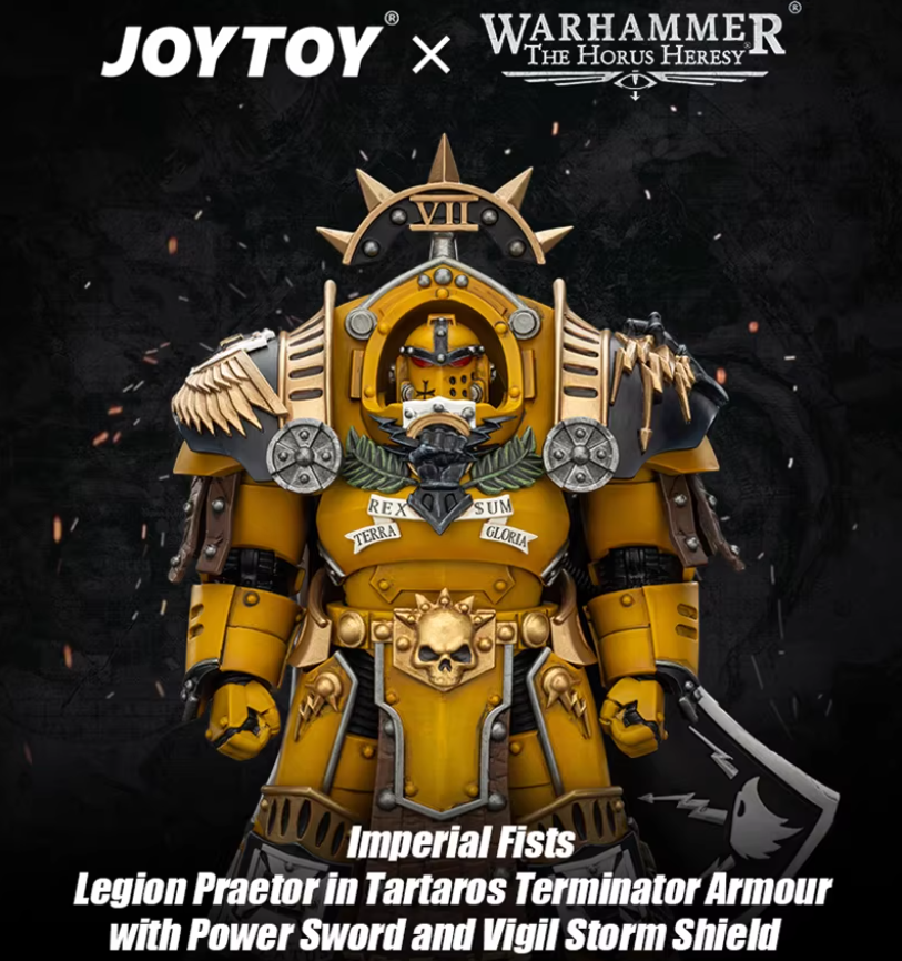 Imperial Fists Legion Praetor in Tartaros Terminator Armour with Power Sword and Vigil Storm Shield
