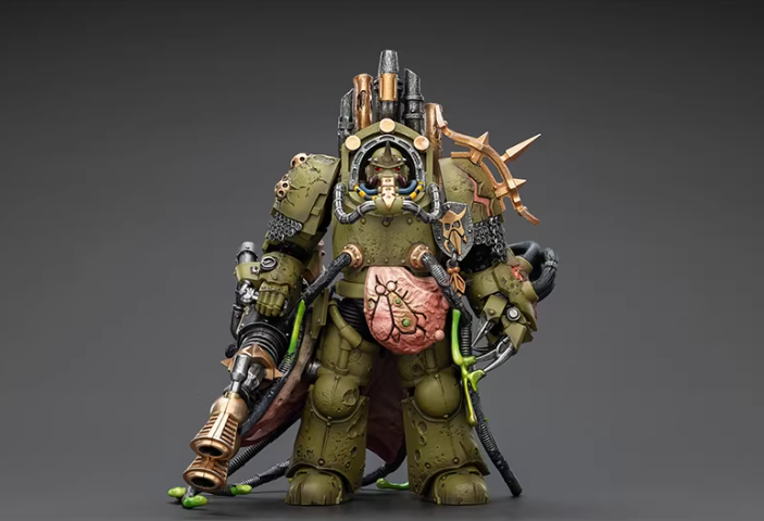 JOYTOY  Warhammer 40,000  Scale：1/18    Death Guard Lord of Virulence with Power Fist and Twin Plague Spewer