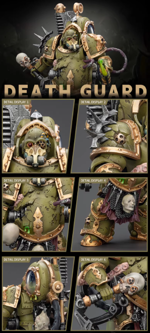 JOYTOY  Warhammer 40,000   Scale：1/18   Death Guard Foul Blightspawn with Plague Sprayer