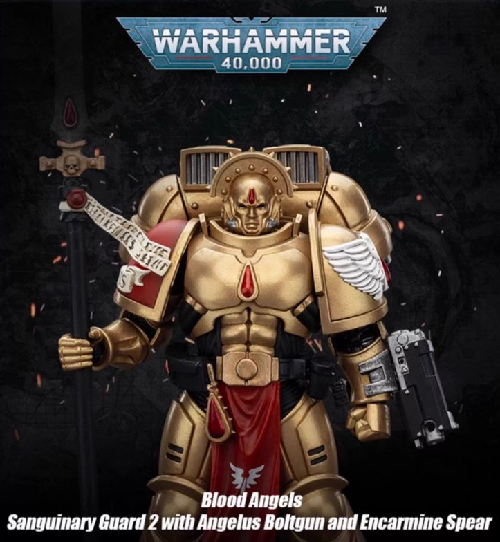 JOYTOY   Warhammer 40,000  Scale：1/18      Blood Angels Sanguinary Guard 2 with Angelus Boltgun and Encarmine Spear