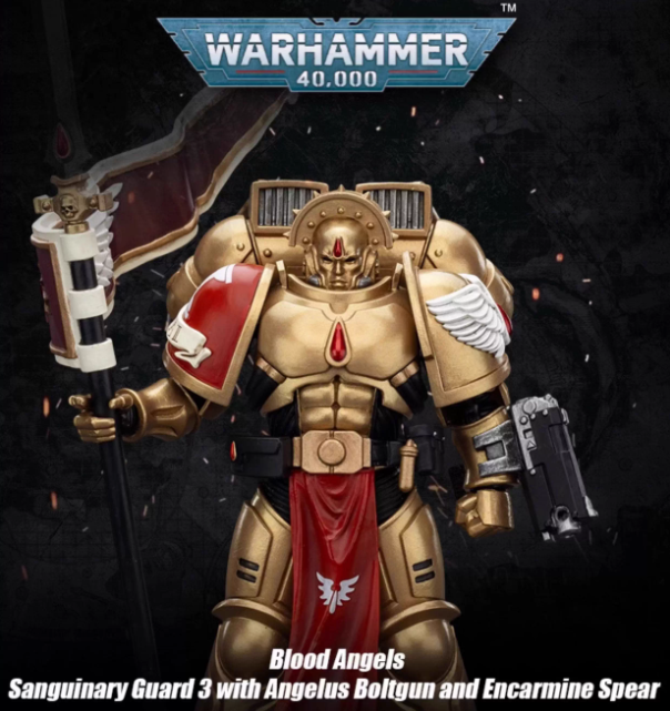 JOYTOY  Warhammer 40,000  Scale：1/18  Blood Angels Sanguinary Guard 3 with Angelus Boltgun and Encarmine Spear