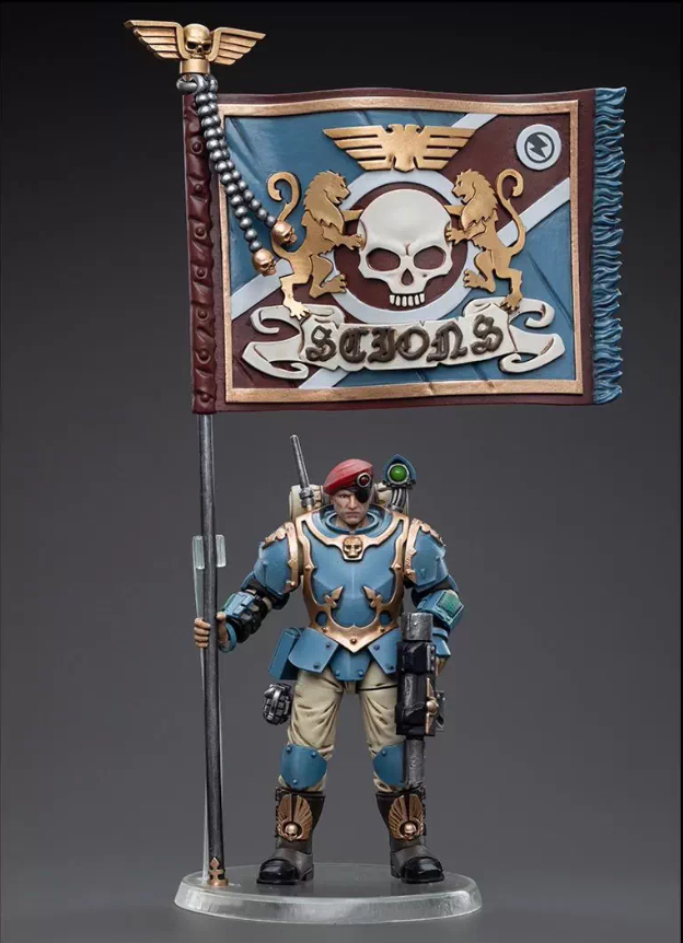 JOYTOY  Warhammer 40,000  Scale:1/18   Astra Militarum Tempestus Scions Command Squad 55th Kappic Eagles Banner Bearer
