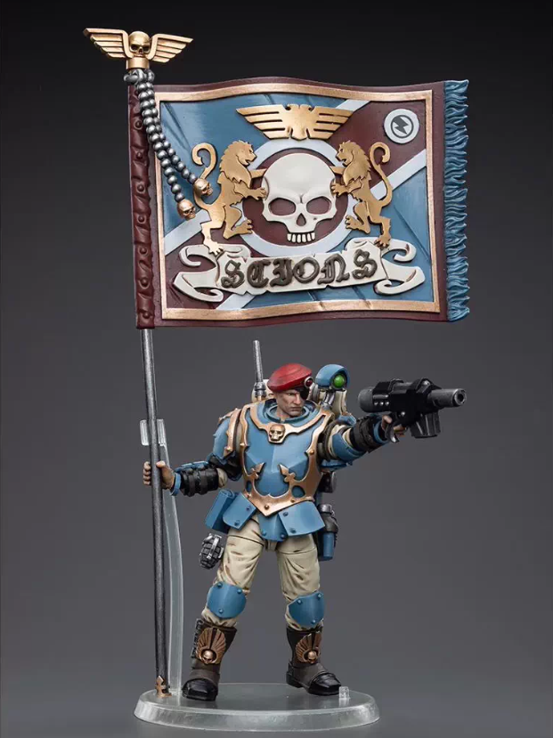 JOYTOY  Warhammer 40,000  Scale:1/18   Astra Militarum Tempestus Scions Command Squad 55th Kappic Eagles Banner Bearer
