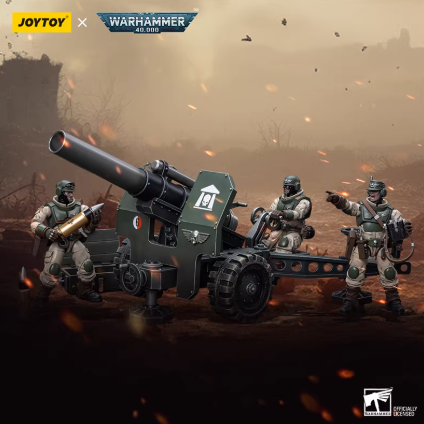 JOYTOY  Warhammer 40,000   Scale:1/18 Astra Militarum Ordnance Team with Bombast Field Gun