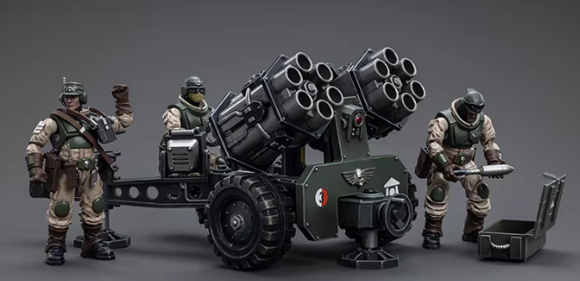 JOYTOY  Warhammer 40,000  Scale:1/18 Astra Militarum Ordnance Team with Malleus Rocket Launcher