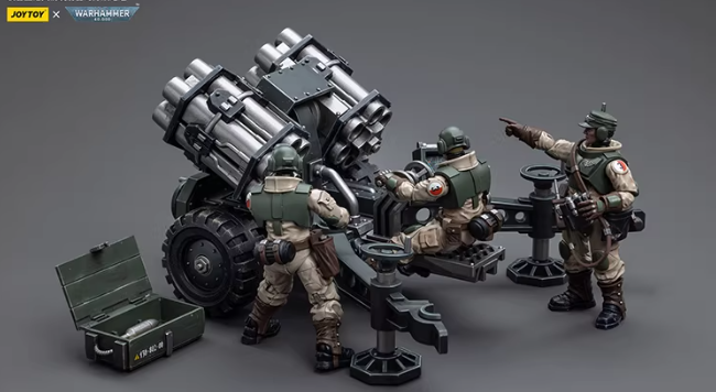 JOYTOY  Warhammer 40,000  Scale:1/18 Astra Militarum Ordnance Team with Malleus Rocket Launcher