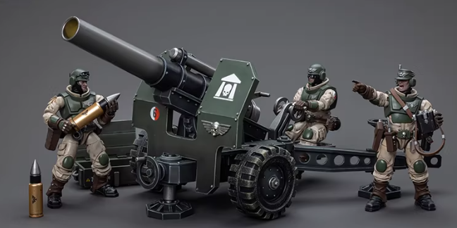 JOYTOY  Warhammer 40,000   Scale:1/18 Astra Militarum Ordnance Team with Bombast Field Gun