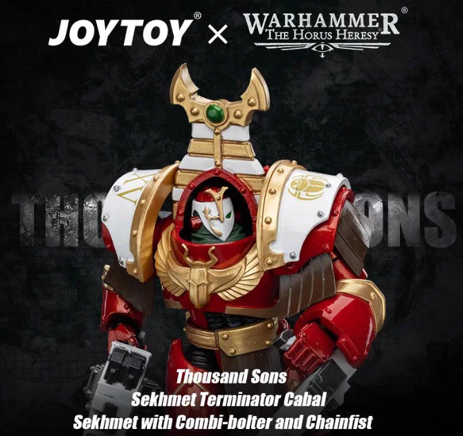 JOYTOY   Warhammer The Horus Heresy  Scale：1/18  Thousand Sons Sekhmet Terminator Cabal Sekhmet With Combi-Bolter And Chainfist