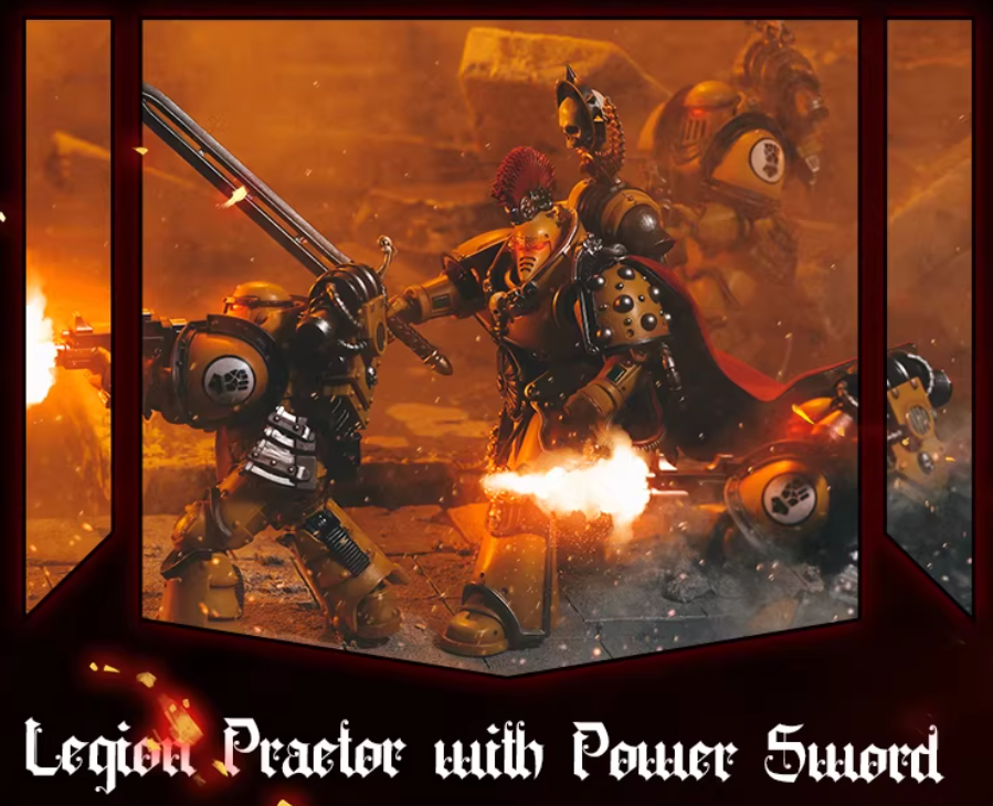JOYTOY Warhammer 30K Imperial Fists Legion Commander Power Sword Action Figure Model Cloak Accessory Collectible