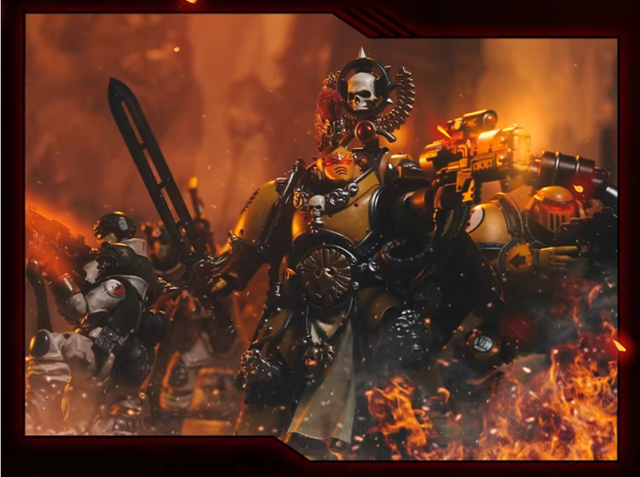 JOYTOY Warhammer 30K Imperial Fists Legion Commander Power Sword Action Figure Model Cloak Accessory Collectible