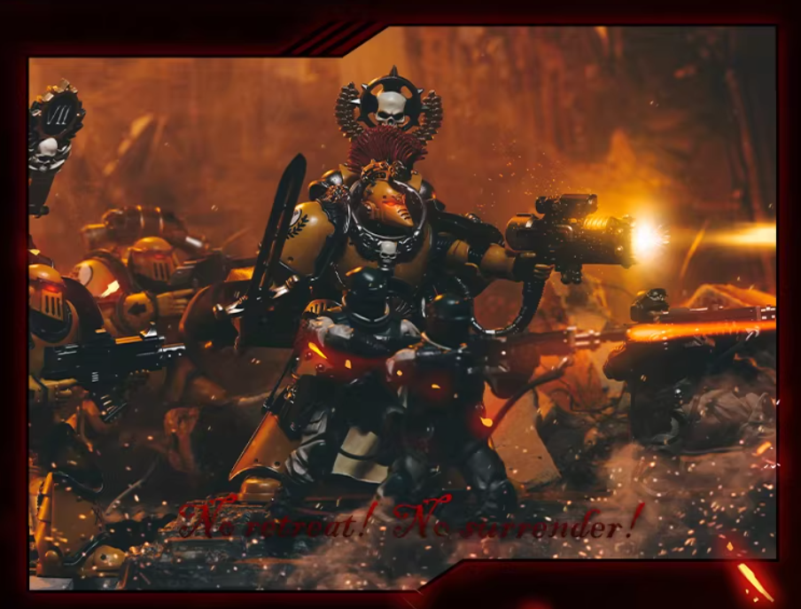 JOYTOY Warhammer 30K Imperial Fists Legion Commander Power Sword Action Figure Model Cloak Accessory Collectible