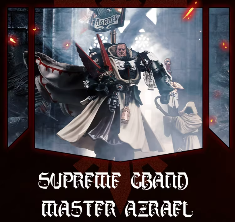 JOYTOY Warhammer 40K Dark Angels Lazarus Power Fist Master Action Figure Model Cloak Collectible