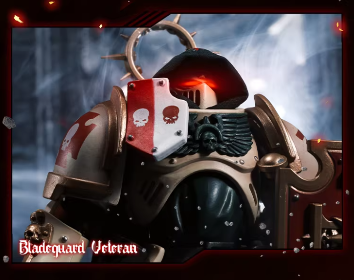 JOYTOY Warhammer 40K Dark Angels Lazarus Power Fist Master Action Figure Model Cloak Collectible