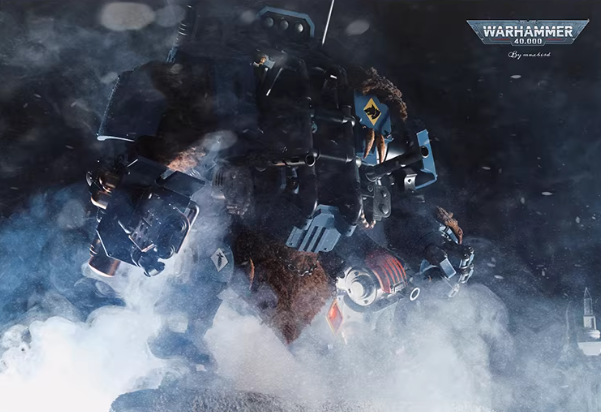 JOYTOY Warhammer 40K Space Wolves Invictor Warsuit Cloth Cloak Figure Accessory