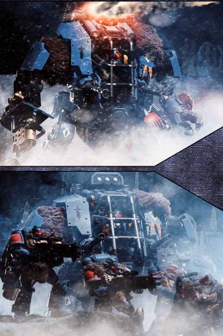 JOYTOY Warhammer 40K Space Wolves Invictor Warsuit Cloth Cloak Figure Accessory