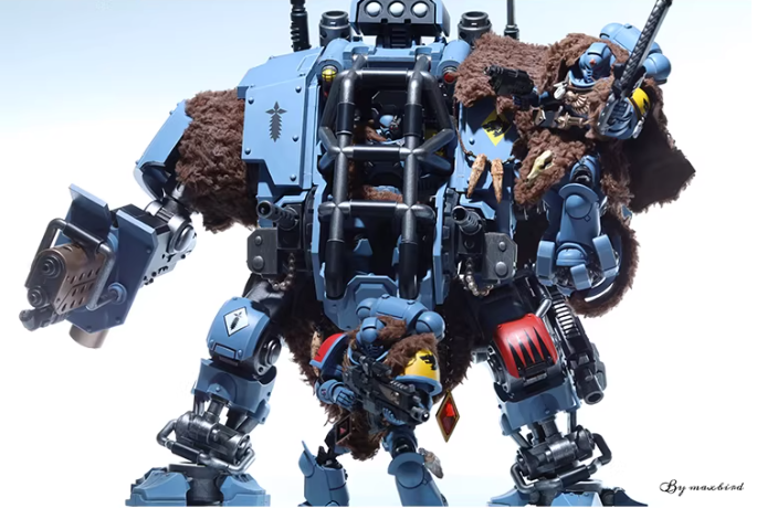 JOYTOY Warhammer 40K Space Wolves Invictor Warsuit Cloth Cloak Figure Accessory