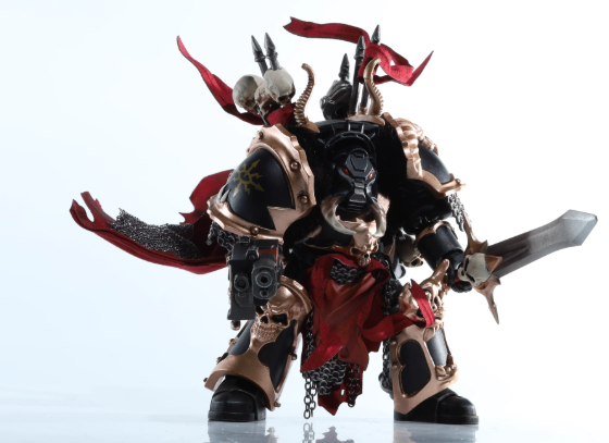 JOYTOY Warhammer 40K Chaos Black Legion Terminator Basarol·Gono·Nar Action Figure Model with Cloak Collectible