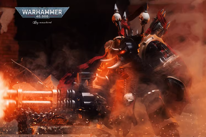 JOYTOY Warhammer 40K Chaos Black Legion Terminator Basarol·Gono·Nar Action Figure Model with Cloak Collectible