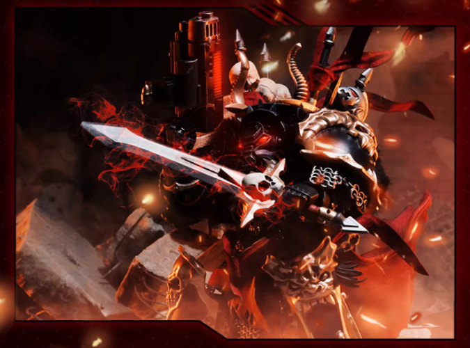 JOYTOY Warhammer 40K Chaos Black Legion Terminator Basarol·Gono·Nar Action Figure Model with Cloak Collectible